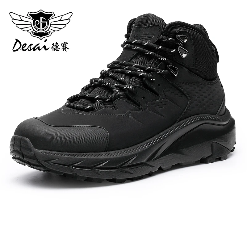 DESA Outdoor Boots Casual Shoes Waterproof Sneaker For Men Sewing Breathable Full Grain Leather Thick Bottom Hot Sale 2023