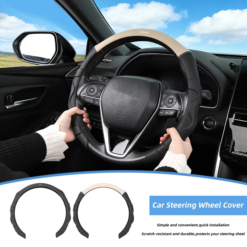 Car accessories 38 cm All Season Genuine Leather Steering Wheel Cover For LYNK&CO Co 01 02 + Hatchback 03+ Phev 05+ Phev 06 09 2
