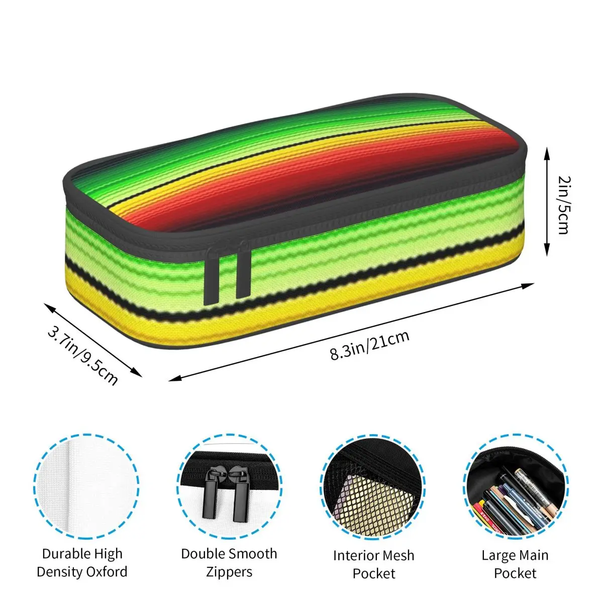 Mexican Indigenous Blanket Pencil Case for Studen Gifts Pen Box Pencil Bag Stationery Supplies Pen Holder Bag - view 2