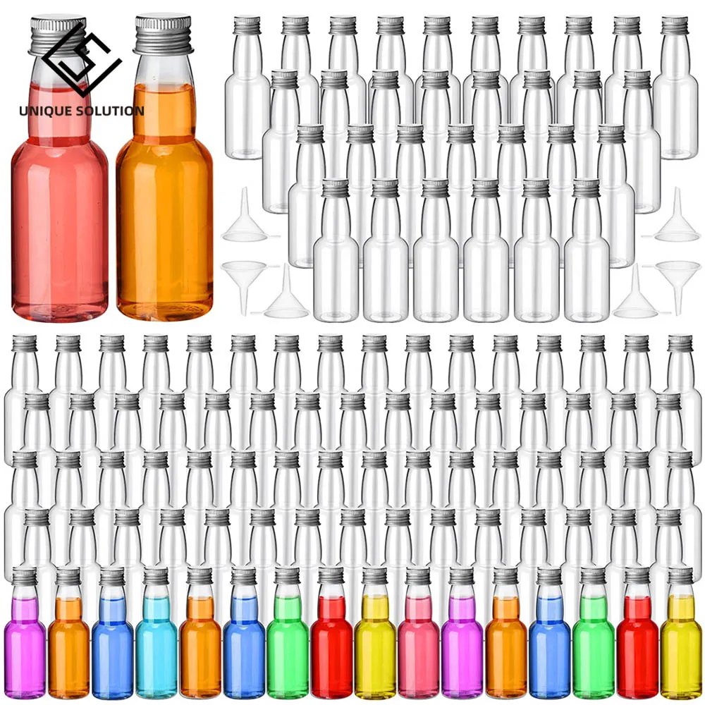 120Pcs Mini Liquor Bottles Plastic Spirit Bottle Mini Empty Plastic Alcohol Shot Bottles with Funnels, Airtight Shot Bottle