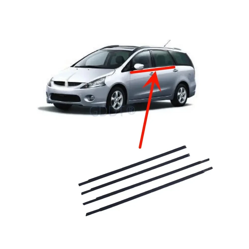 4 Pieces Outside Window Glass Protector Rubber for Grandis NA00 2005-2010 MR959683 Window Weatherstrip for Glass Outer Laminate