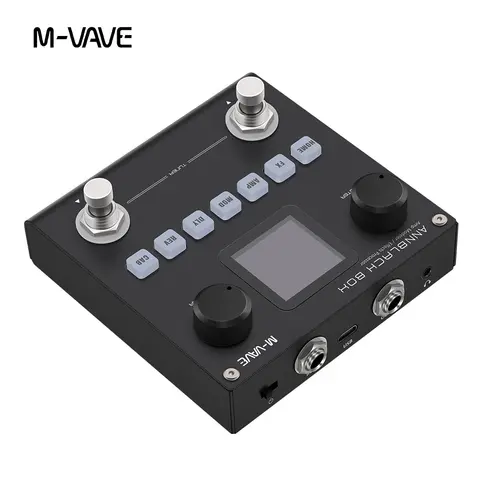 एम-वेव एनब्लैकबॉक्स मल्टी-इफेक्ट्स पेडल ब्लैकबॉक्स- गिटार/बास एम्प सिम्युलेटर w/80 संपादन योग्य प्रीसेट, 6 FX और बिल्ट-इन बैटरी 10 best sales क्यूवेव बास - №3