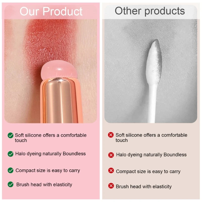 ลิปสติก Applicator แปรงทาลิปสติกซิลิโคน Make Up Brush แปรงเล็บซิลิโคนคอนซีลเลอร์แปรงแต่งหน้ารอบหัว Lip Drop Shipping