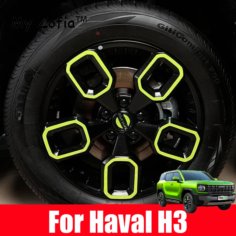 For Haval H3 2024 2025 Car exterior decoration accessories  wheel hub protection patches  DIY color changing sequins