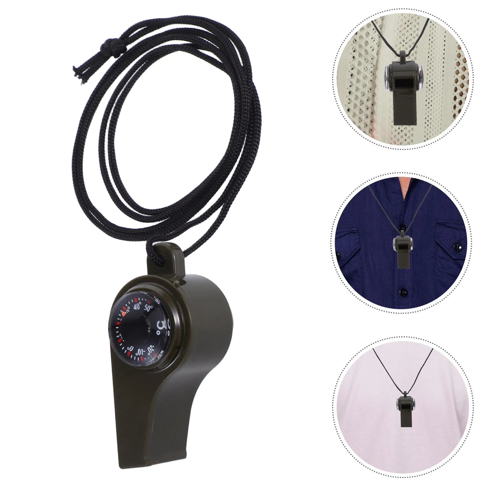 Apito de sobrevivência para caminhadas, bússola de acampamento, conveniente, pequena emergência com pingente