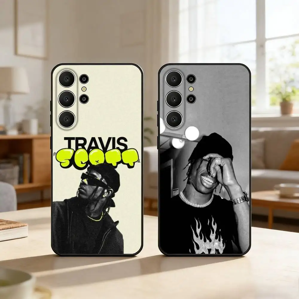 T-Travis S-ScottS Singer Phone Case For Samsung S26,S25,24,23,22,30,21,10,9,Ultra,Plus,Lite,FE Soft Black Case