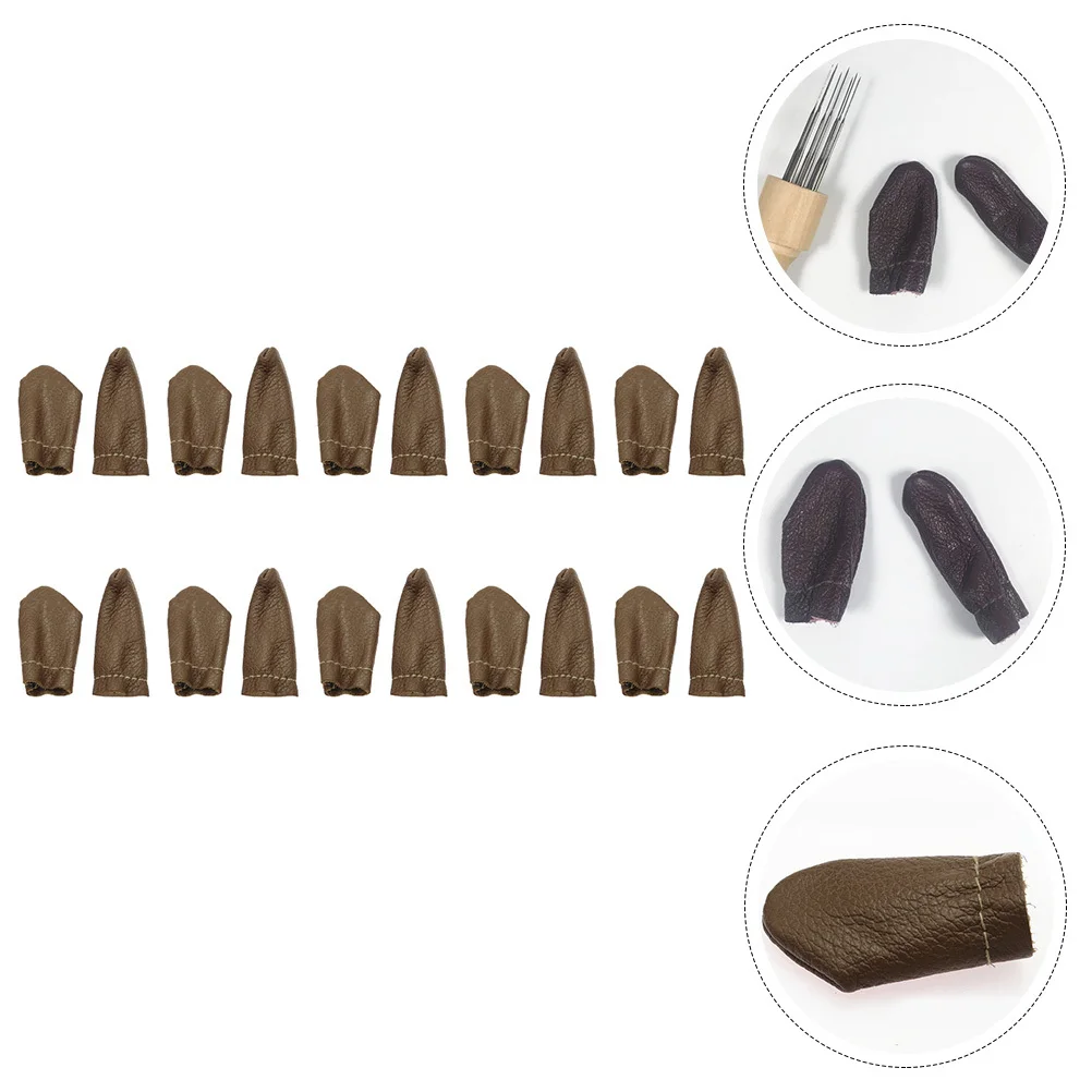 10 أزواج من واقيات الأصابع متينة قابلة للتنفس وناعمة ومرنة لأغطية الأصابع للخياطة والحياكة والحرف اليدوية