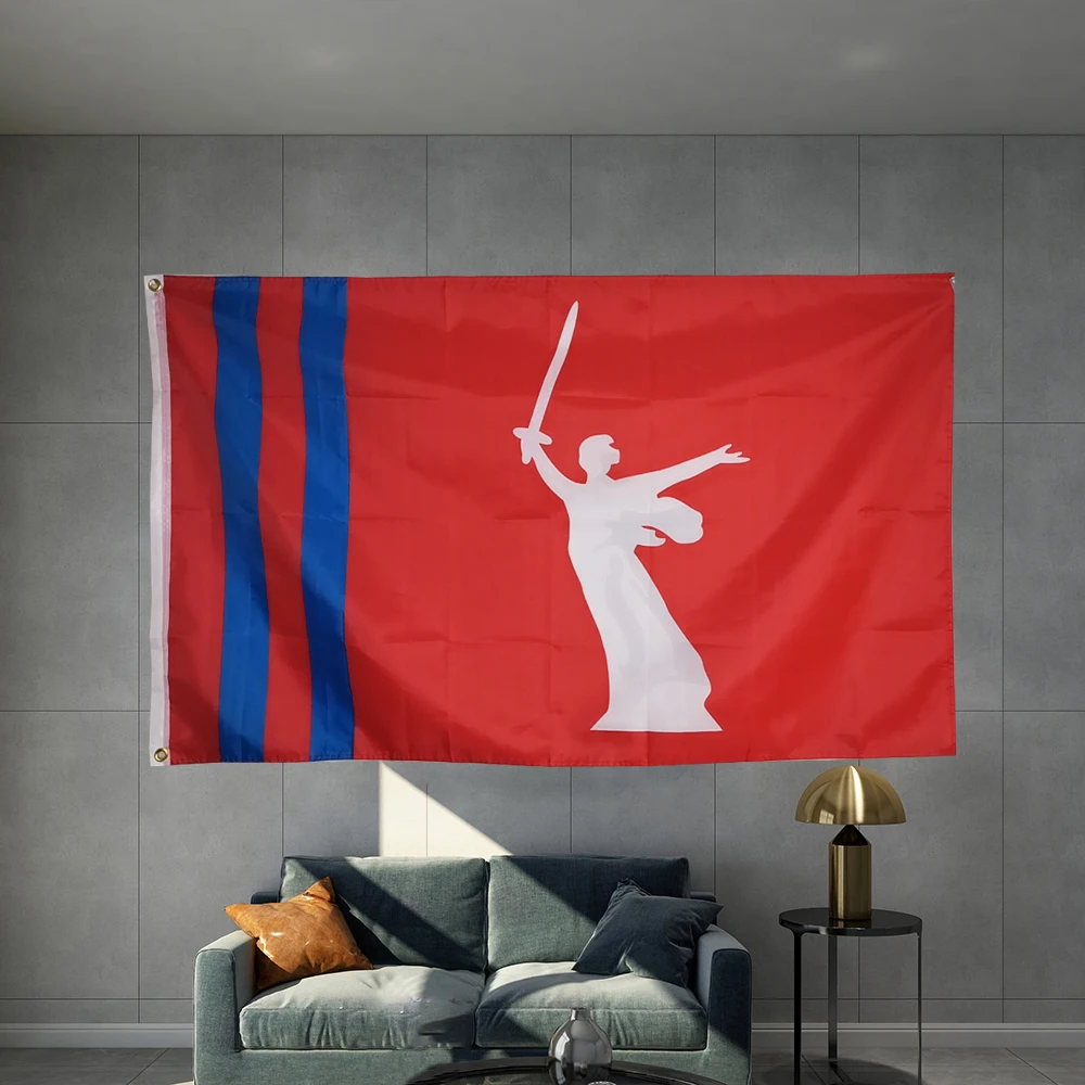 

Flag of Volgograd Oblast Flag Custome Banner Material Object Photography Double Sided Hanging Polyester Shaft Cover Brass