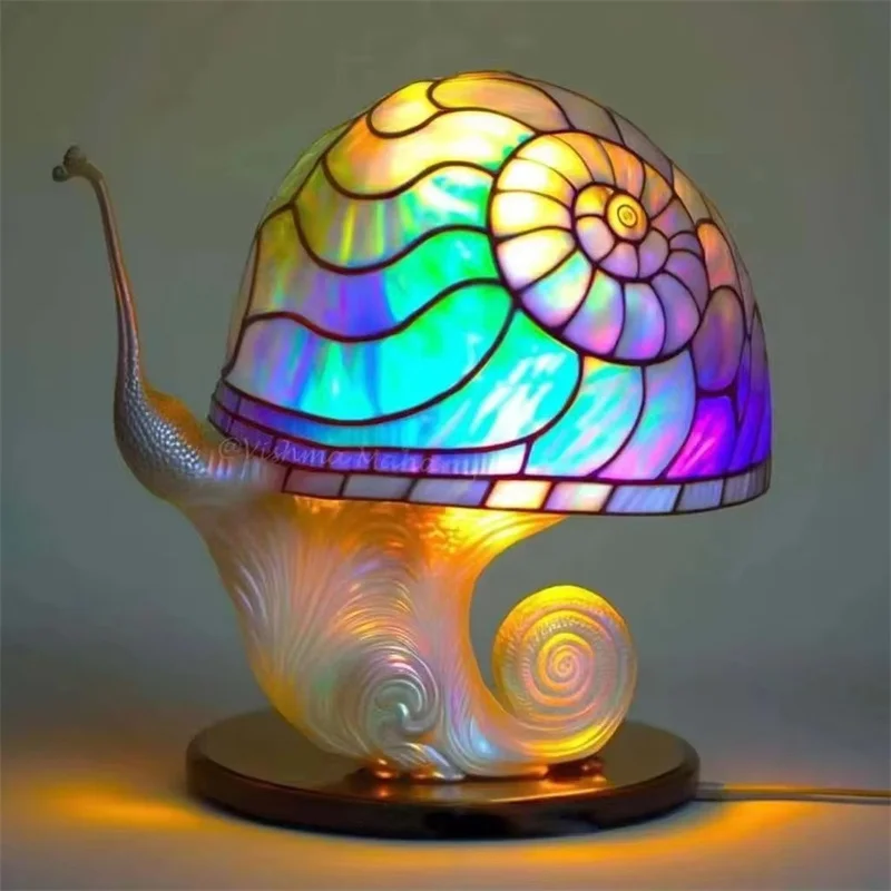 15cm lâmpada de cogumelo mágico imitação de vidro pintado retro luz da noite interior criatura alienígena inspirado decoração led lâmpada mesa