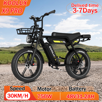 KOOLUX X9 Pro Aluminum Alloy Electric Bike 750W Motor 48V31.2AH Dual Lithium Battery Adult Electric Bicycle 20 Inch Tire E-bike
