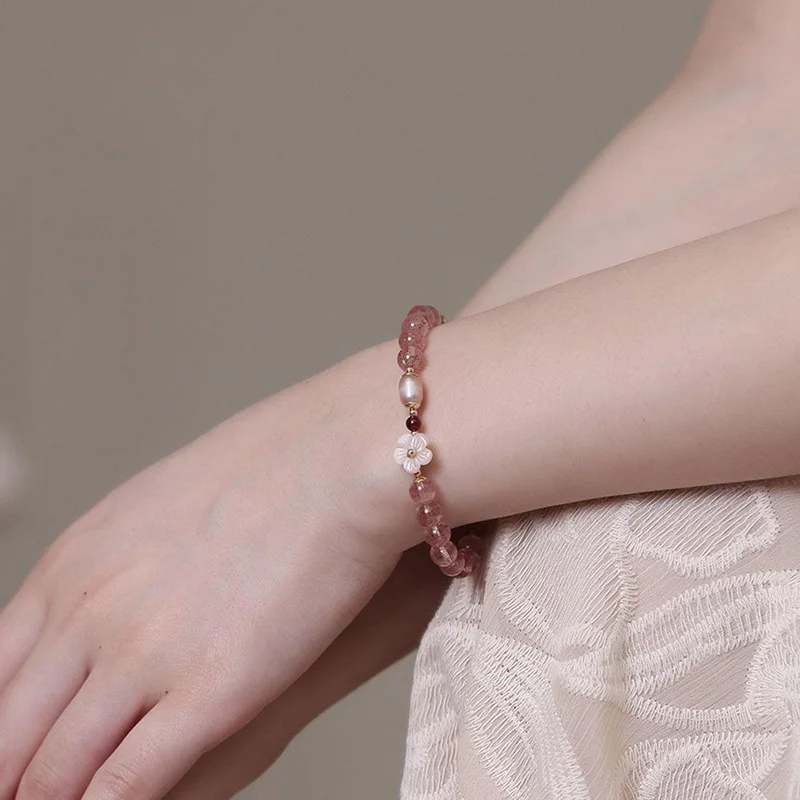 Luxuriöse Lila Glas-Kristall-Perlenarmbänder für Damen Schicke Schmetterling-Quasten-Anhänger Armbänder Trendiger Süßer Partyschmuck – Detail 19