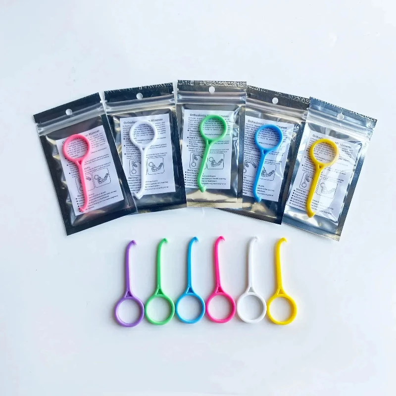 

100 Pcs Dental Orthodontic Invisible Braces Remover Plastic Hook Disposable Orthodontic Aligner Remove Hook