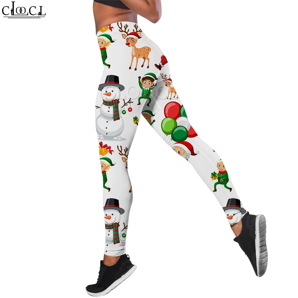 CLOOCL Women Seamless Legging Jogging High Waist Gym Tight Trousers Christmas Squirrel Graphic Printing Fashion Yoga Pants S~XL