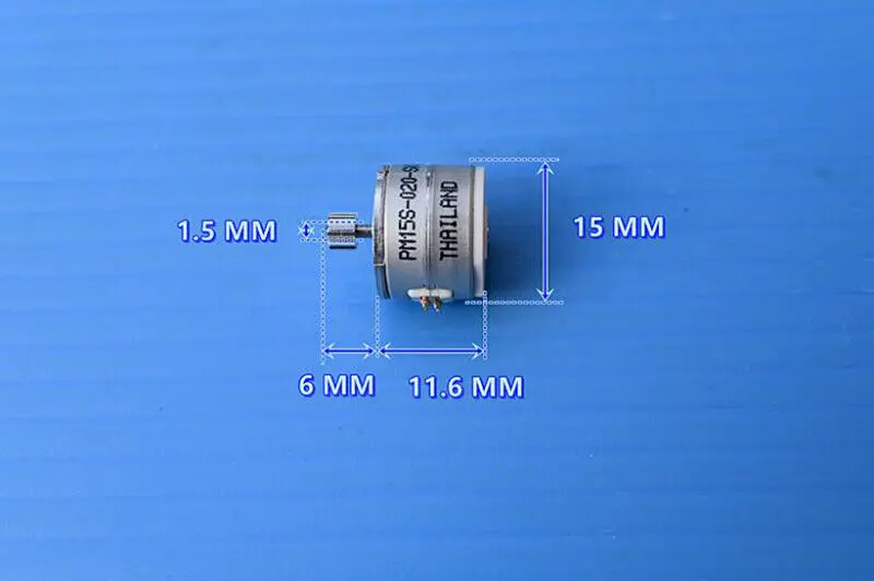 Mini Motor paso a paso de 2 fases, 4 cables de diámetro, 15mm, Micro Motor paso a paso con engranaje de aluminio para cámara de productos digitales