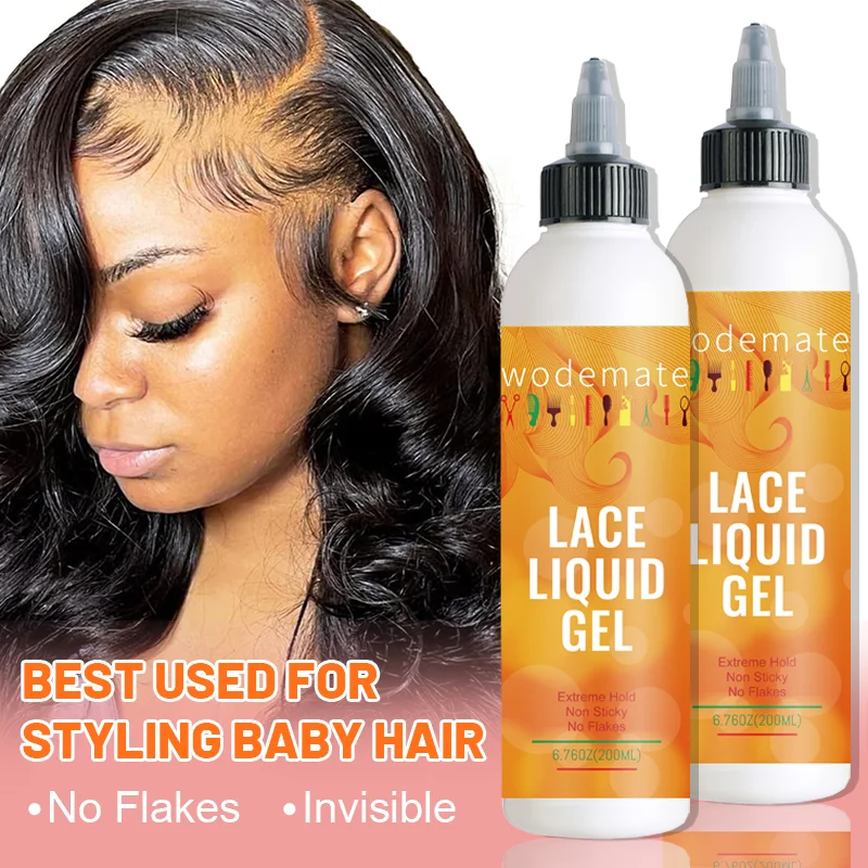 Gel líquido do laço invisível glueless laço ligação gel temporária segurar peruca cola adesiva + vara de cera para o controle de borda do cabelo estilo gel