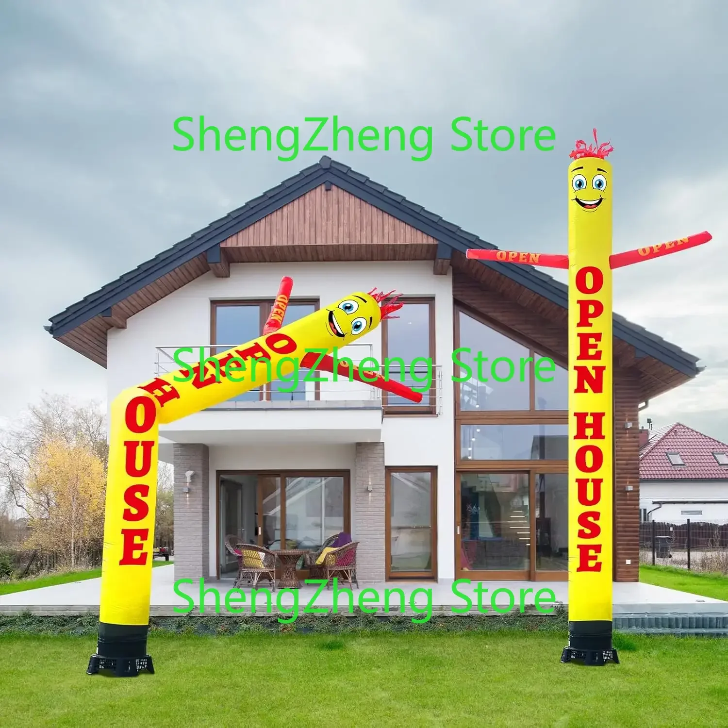 1Pcs 20ft Tall Open House Inflatable Tube Man Blow up Air Powered Waving Puppet Flailing Wacky Inflatable  (without Blower)