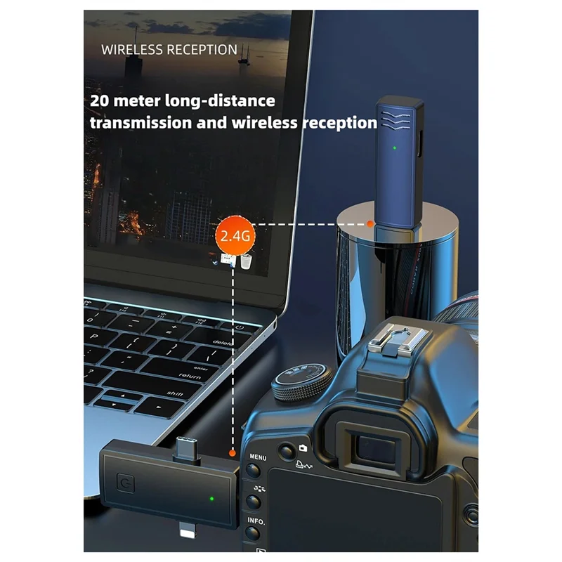 -RRKK Novo 2.4G Sem Fio Três Em Um Microfone de Áudio Inteligente Mini Externo Transmissão Ao Vivo Microfone de Computador Vlog Ao Vivo Em