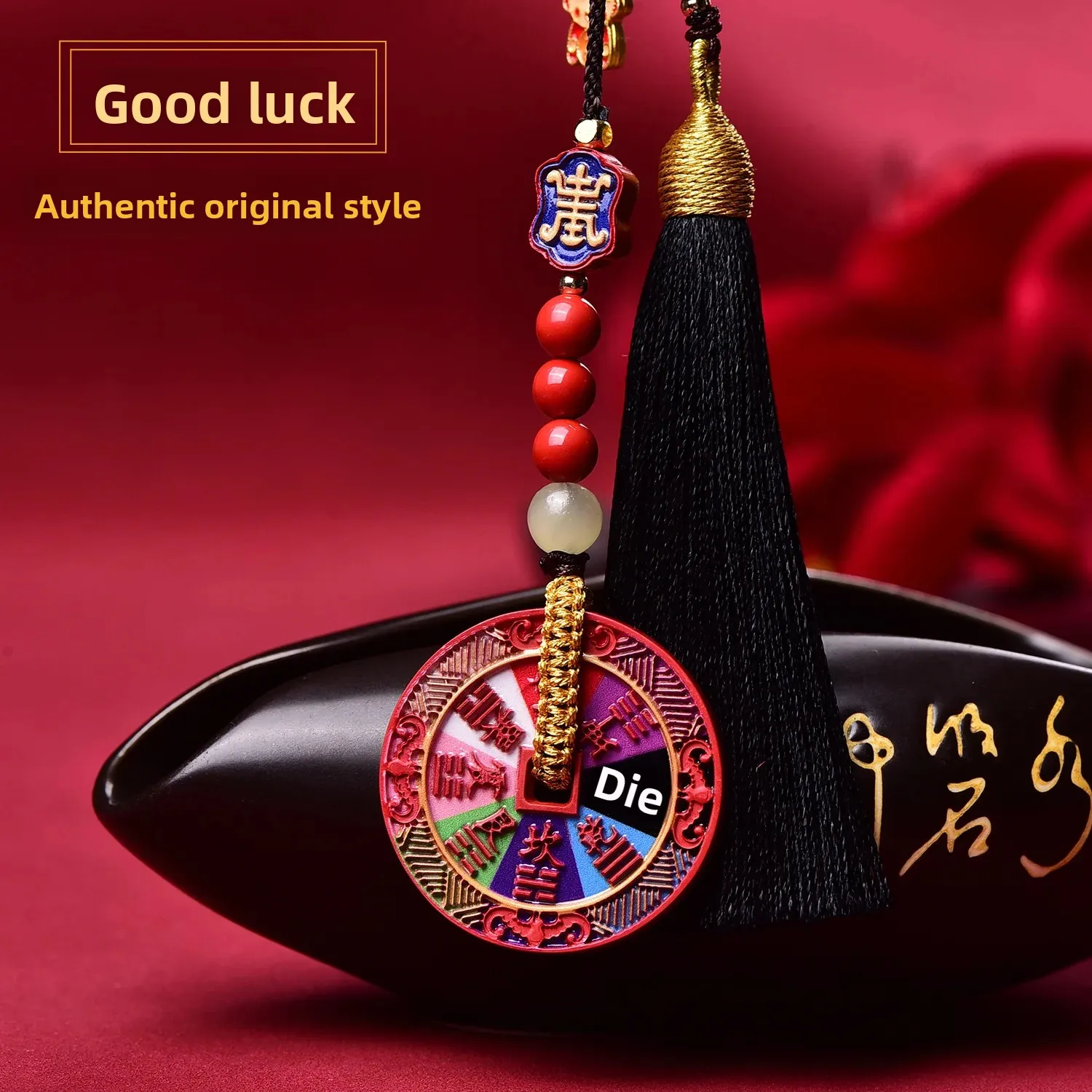 UMQ Cinnabar Red Sand Painted Mountain Ghost Spending High-end Car Hanging Pendant High Content Lucky Backpack Hanging Ornaments