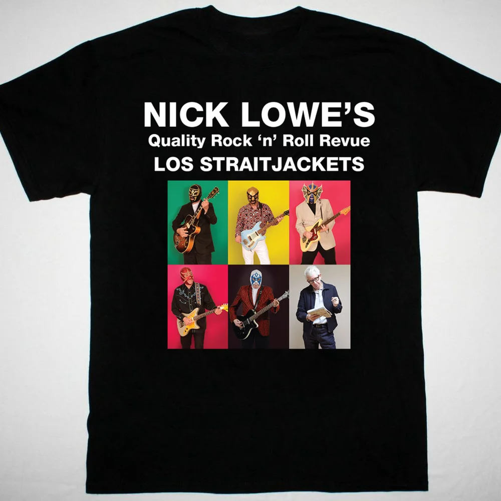 

Nick Lowe with Los Straitjackets T-shirt black Cotton All Sizes S-5Xl