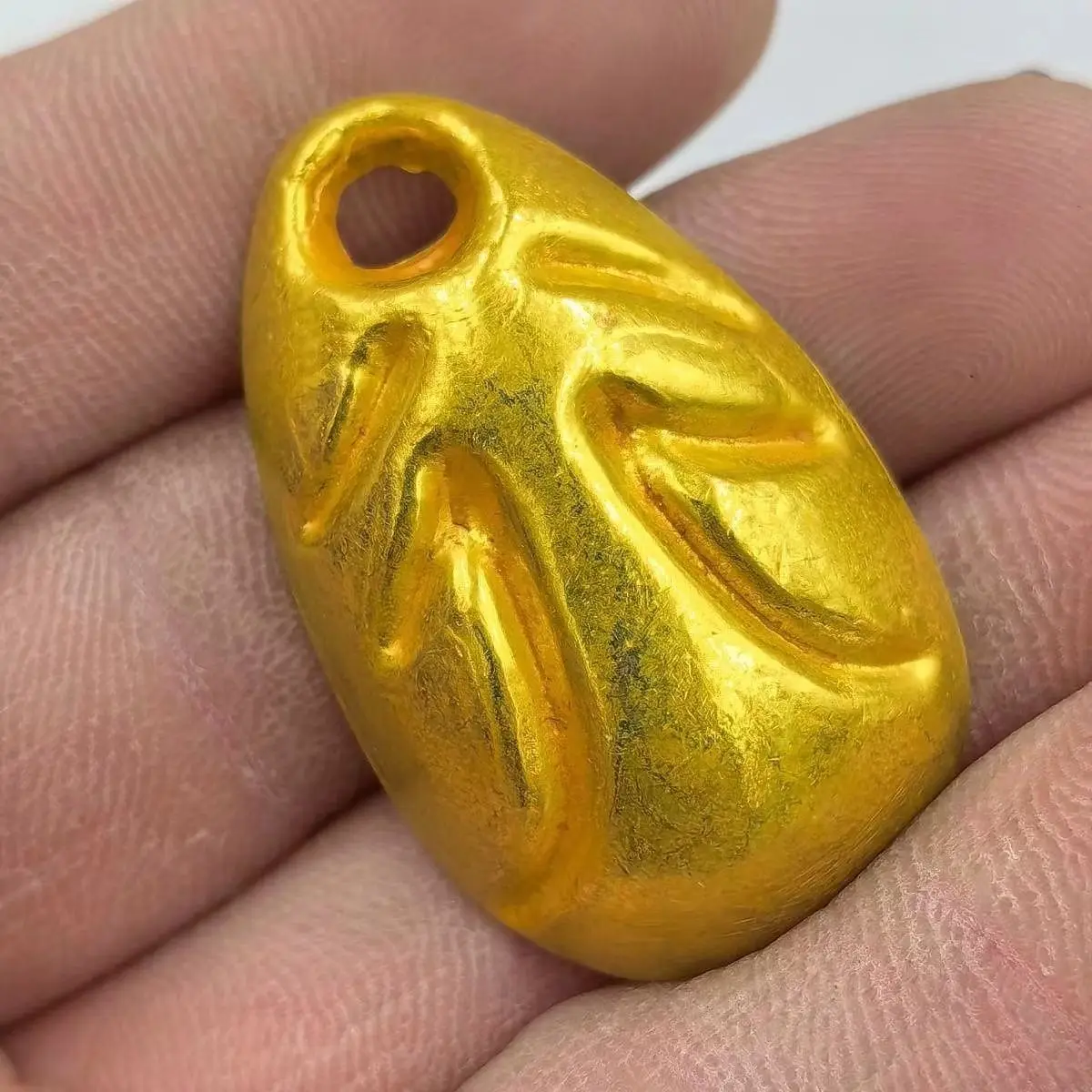 Retro Warring States Period ancient copper gilt solid shell gold coins