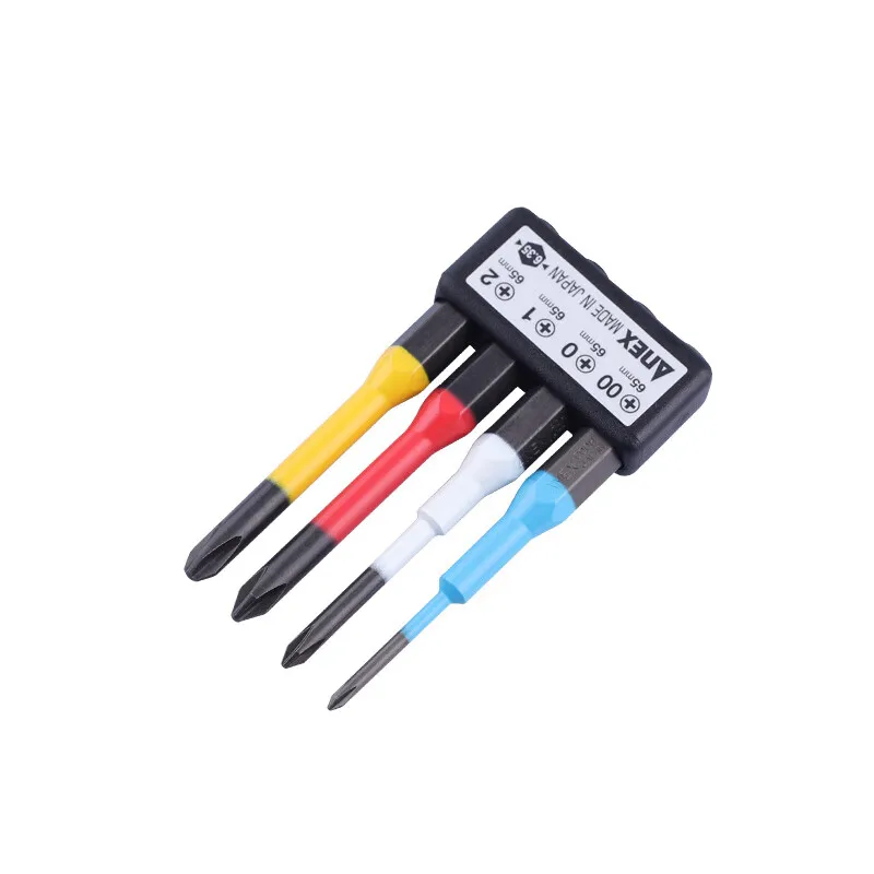 ANEX Anti-Static ScrewdriverSet Replaceable Type, Precision Type, Set of 4 Bits (+00/+0/+1/+2) No. 3614 Made in Japan