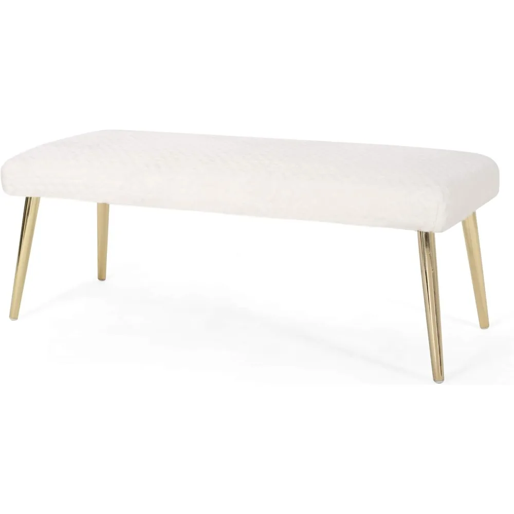 Bedroom common simple bed stool,Patterned Faux Fur Bench