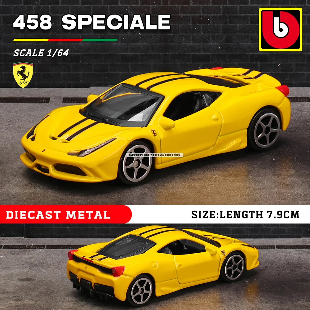 Bburago 1:64 Ferrari 488 458 F12 296 F40 F50 alloy luxury car die-casting car model toy collection gift mini car model