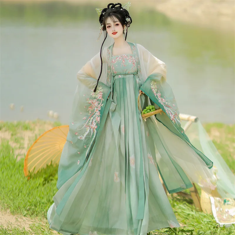 YF96 Original Tang Dynasty Chebula Skirt Hanfu Women 2024 New Summer Heavy Industry Xianqi Big Sleeve Shirt