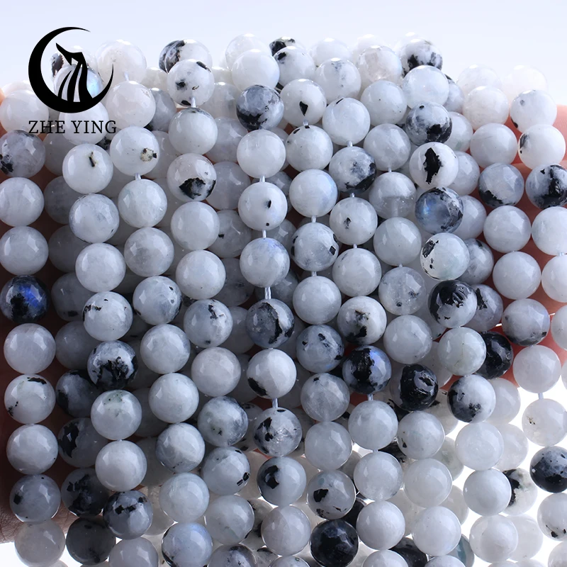 

Natural Stone Black Moonstone Beads 6/8/10mm Indian Round Loose Spacer Gemstone Beads for Jewelry Making DIY Bracelet Necklace