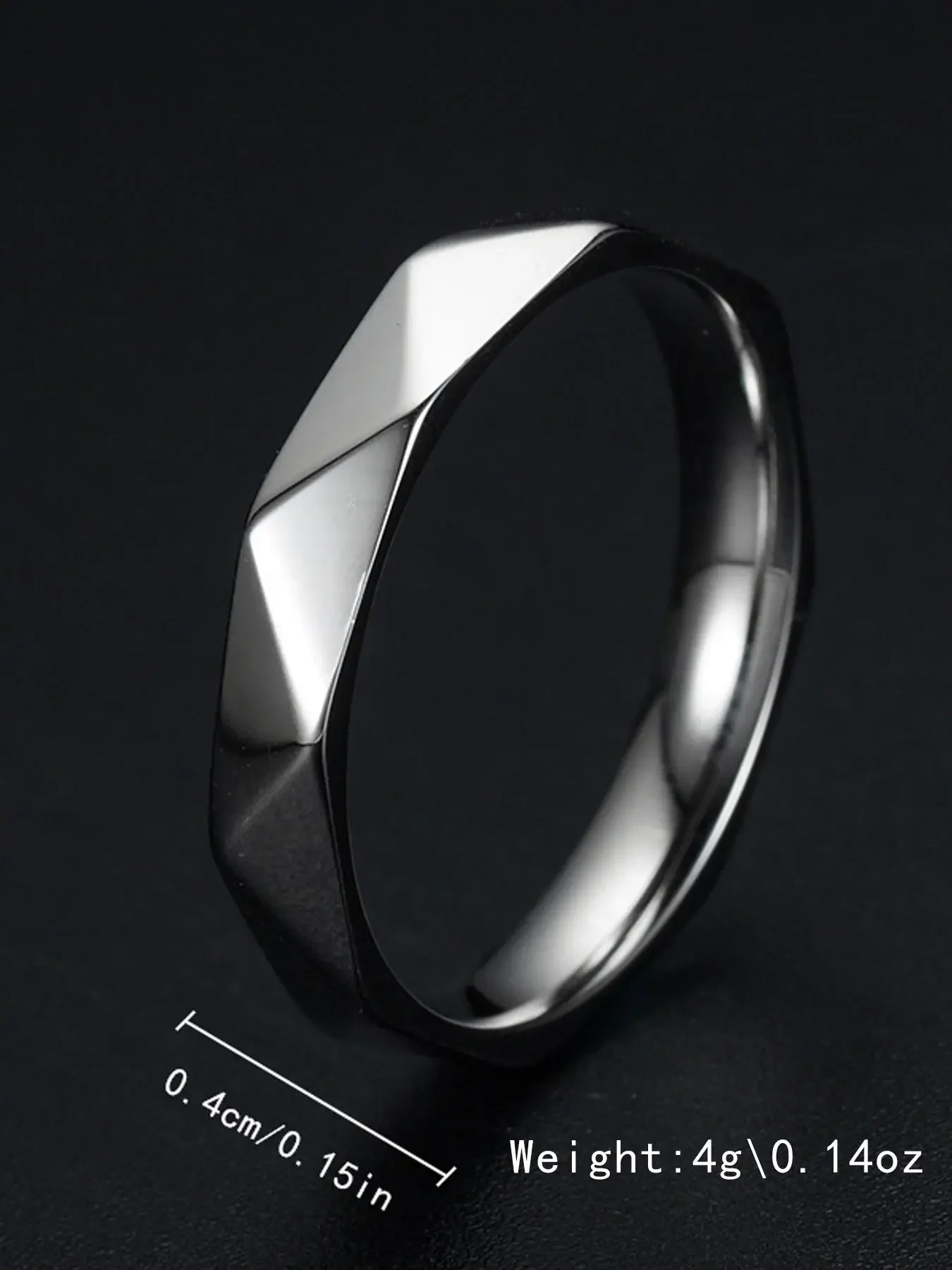 1 Piece Punk Geometric Design Stainless Steel Ring, 2023 Trendy Simple and Fashionable Stackable Statement Rings, Fashion Accessories for Both Men & Women, Matching Hand Jewelry, Hip Hop Punk Style Streetwear, Non Tarnish Jewelry, Stacking Rings
