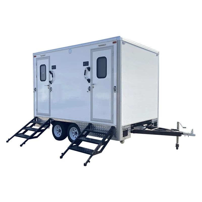 Dual Axle 4.2m 3+1 Station Mobile Toilet Trailer Large Space Customized for Campground Public Park Outdoor Resort