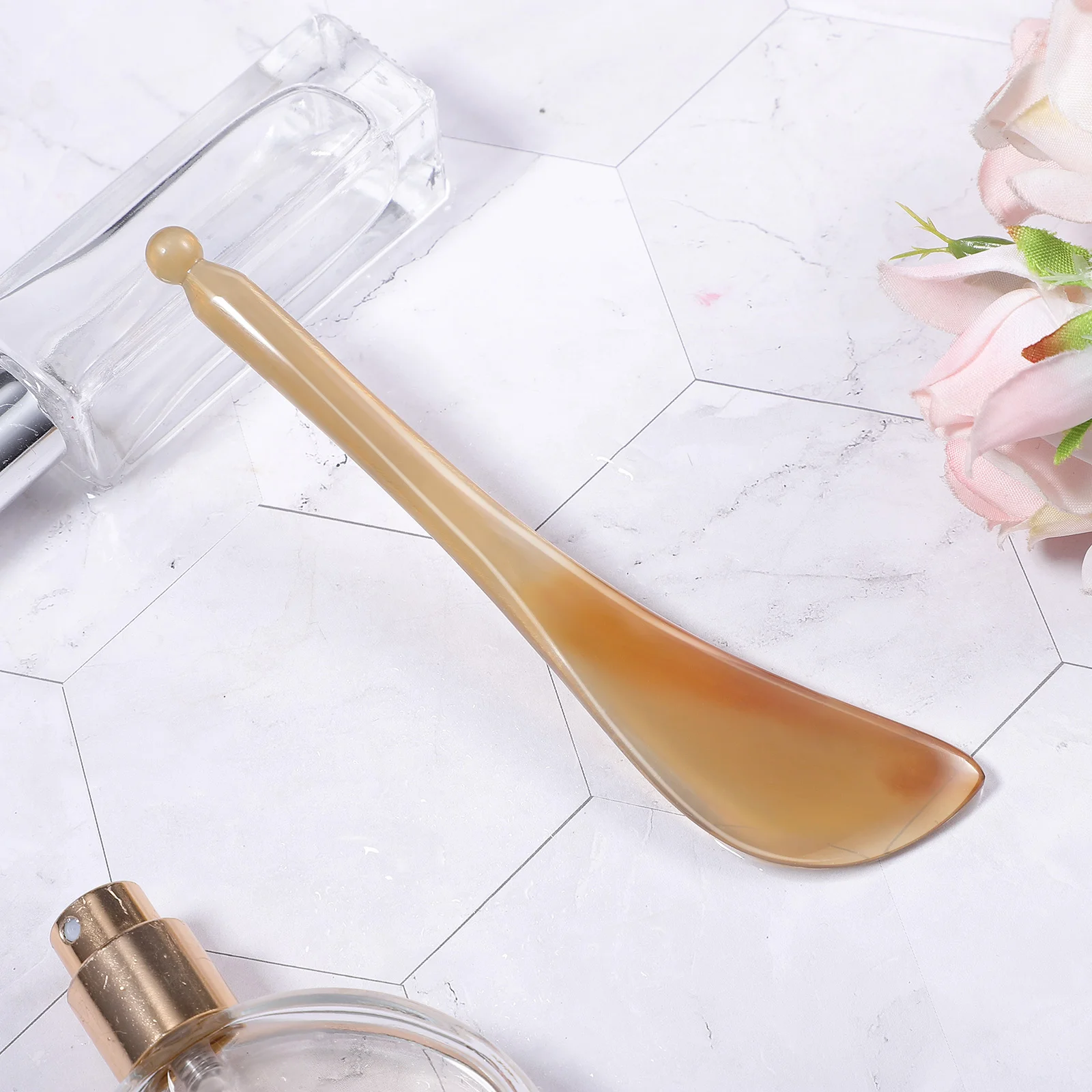 Beaupretty Natural Gua Sha Plate Horn Board Gua Sha Tool Scraping Massage Tool for Facial Skincare horn scraping board