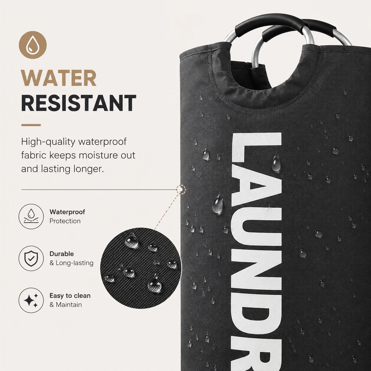 2 Pack 115L Extra Large Laundry Hamper, Foldable Laundry Basket with Soft Padded Handles, Freestanding Collapsible Laundry Bag for Clothes Storage, Bedroom, Bathroom, Dorm & Laundry Room view 5