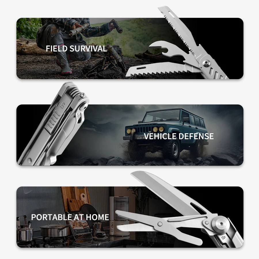 Multifunktions-Taschenmesser, 8-in-1-Klappmesser, Mini-EDC, ausgestattet mit Outdoor-Camping-Multitool-Messer