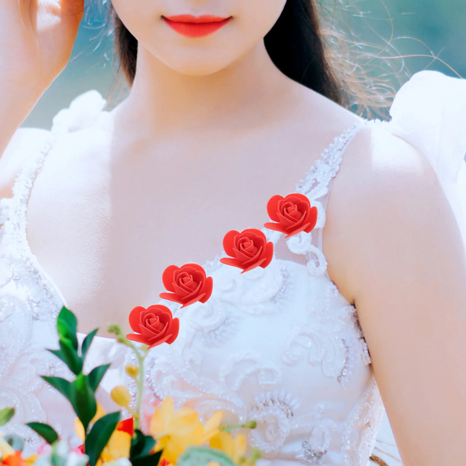 

50pcs Foam Rose Head 3 5cm Red Foams Flowers Artificial Flowers DIY Crafts Home Party Decor Faux Flower Heads Wedding