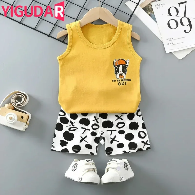 

Children Sets Kids Clothes Boys Girls Vest Suit Summer Children's Clothing baby Cotton T-Shirts Shorts Tank Top Sleeveless