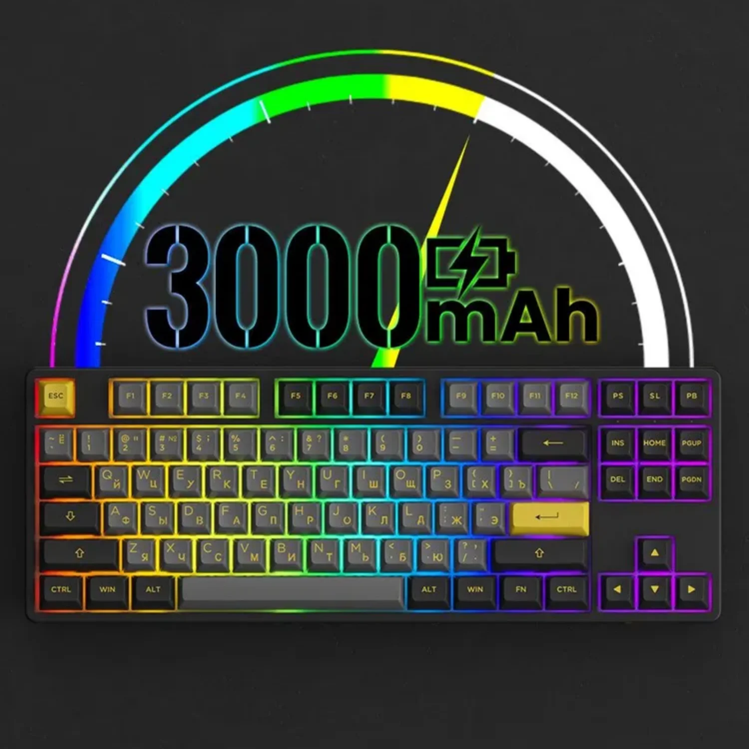 Akko 5087B Plus Teclado mecánico multimodo 80% TKL teclas de perfil ruso ASA teclado personalizado para juegos de oficina RGB de intercambio en caliente