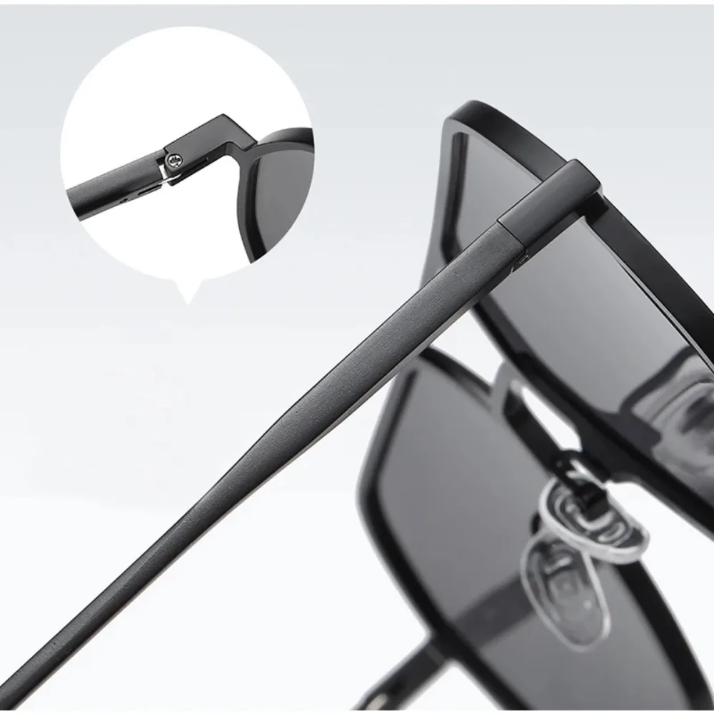 أزياء النظارات الشمسية الاستقطاب النظارات الشمسية الرجال القيادة الصيد اللون تغيير مربع النظارات الشمسية المضادة للوهج دورة في الهواء الطلق #5