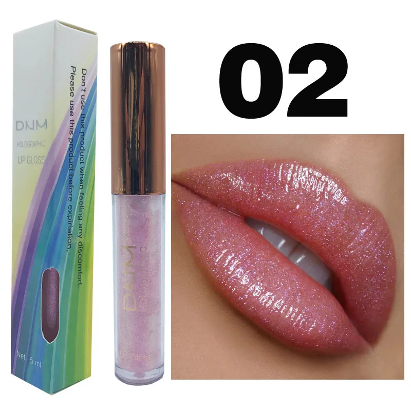 6 Colors Glitter Liquid Lip Gloss Tint Laser Holographic Lipsticks Cosmetics Shiny Pigment Waterproof Makeup Mermaid Lip Gloss