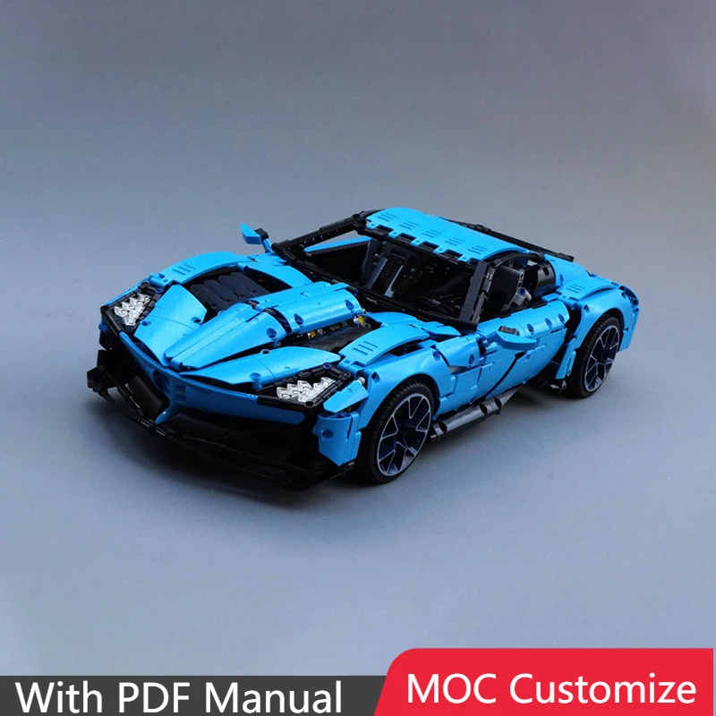 2586 PCS Hot Selling Moc Technische Racing Blauw Luxe Supercar Model Bouwstenen Snelheid Voertuig Bricks Speelgoed Kinderen Volwassen Geschenken