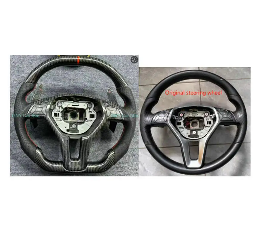 

Рулевое колесо из углеродного волокна для Mercedes-Benz A C E Class SLK CLS GLK GLA W205 W204 W212 W207