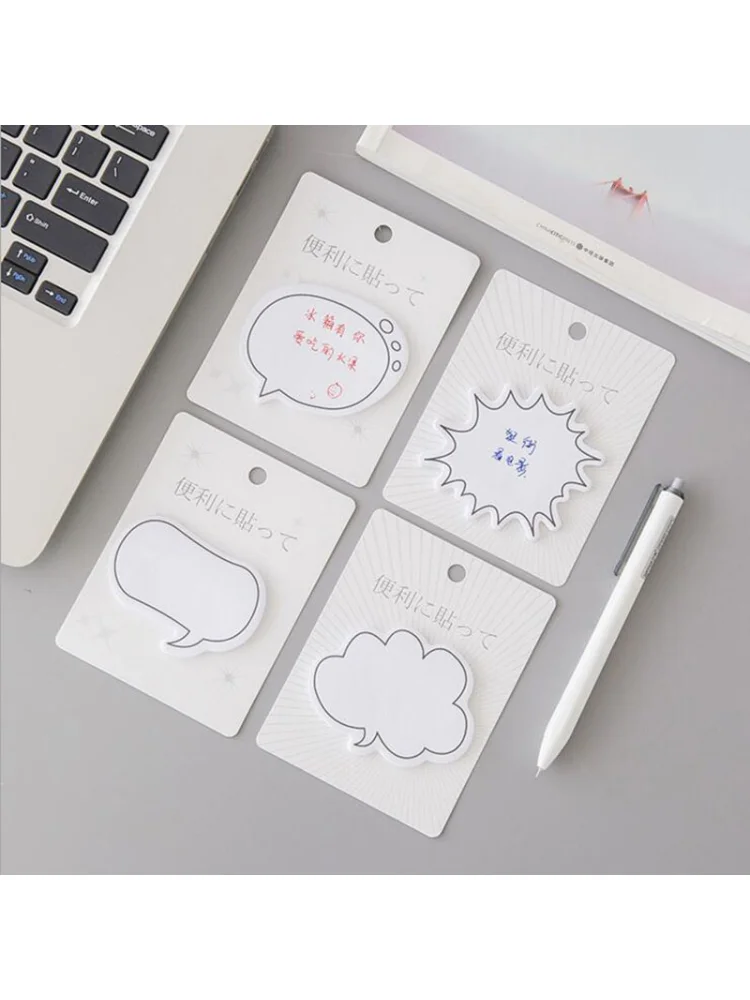 1set Fresh Simple Dialog Box Memo Pads Sticky Notes School Office Supply Student Stationery Message Sticker Label