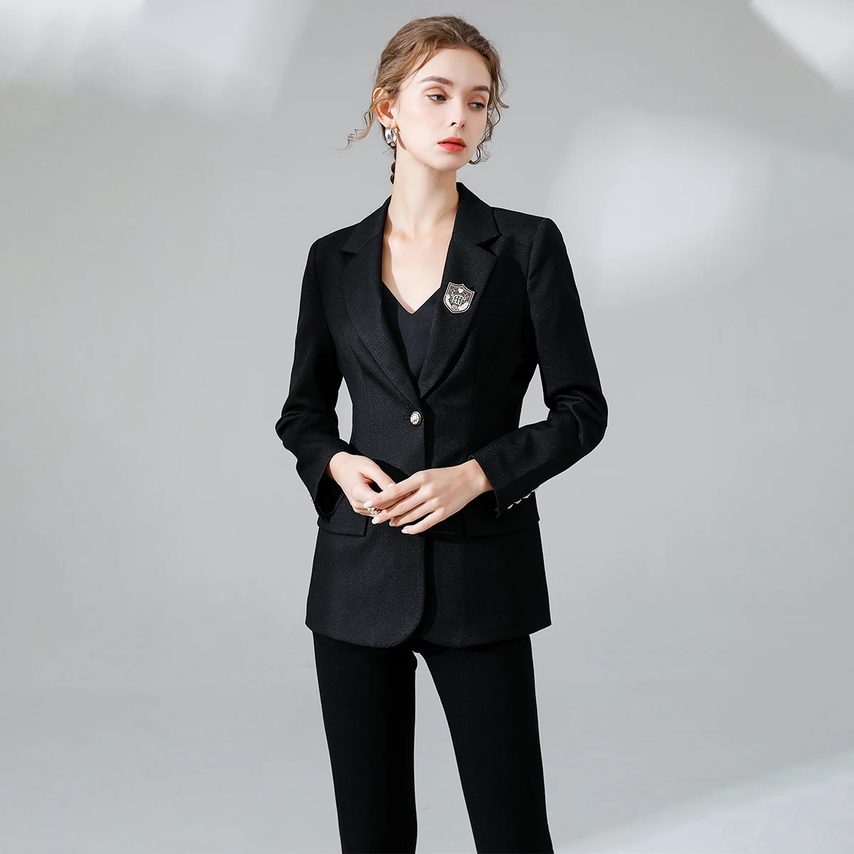 Ele Slim Fit Suit Jaet for Women Early Spring New Sle Waist Cinching Casual High End Feel Commute Sle Long Sve