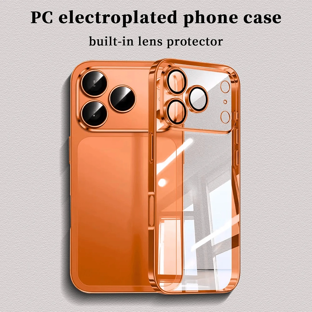 Luxuriöse Transparente Handyhülle mit Galvanisierung für iPhone 17 16 15 14 18 Pro Max 17Pro mit Objektivschutz, Stoßfest, Klare Stoßfänger-Rückabdeckung – Detail 3