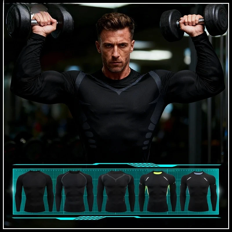 Fitness Compression Shirt Men Quick Dry Sportswear for Male 