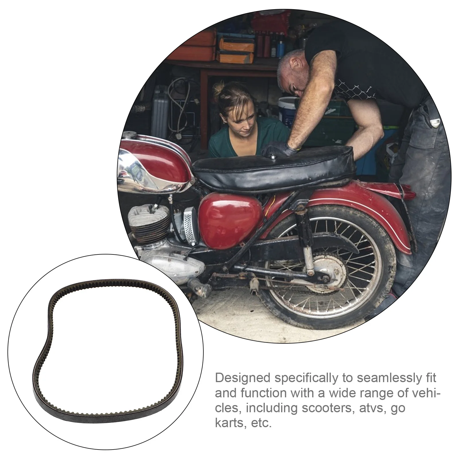 حزام عربة الجولف متوافق مع -81173-00 حزام محرك مطاطي بمقبض سلسلي متين يدوم طويلاً وسهل التركيب #1