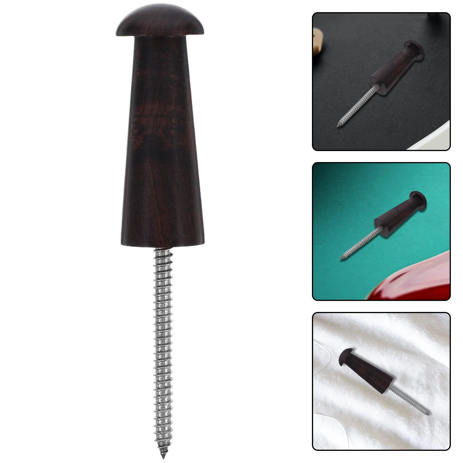 

1 set Wood Stainless Steel Guqin Hanger For Ukulele Violin Wall Mount Heavy Duty Instrument Hook Holder Vintage Style Display