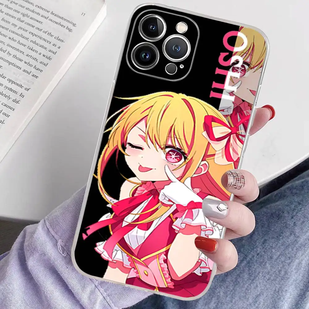 حافظة هاتف Oshi No Ko Anime Ai Hoshino Girl لهاتف آيفون 17 16 15 14 13 12 11 Pro XS Max Plus غطاء سيليكون ناعم