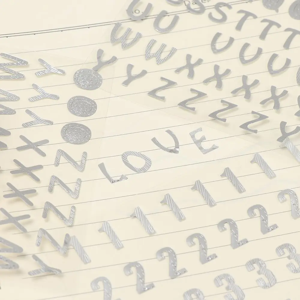 DIY Gold Scrapbook Hand Book Notebook Decor Planner Number sticker Twinkle stickers Letter Self Adhesive