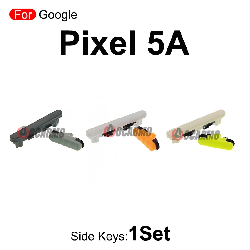 Green Black For Google Pixel 5A Power on off  Volume Buttons Side Button Keys Replacement Parts